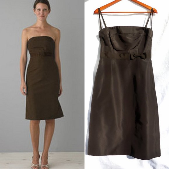 J. Crew Dresses & Skirts - Vintage J.CREW Emma Silk Faille Dress Espresso 4